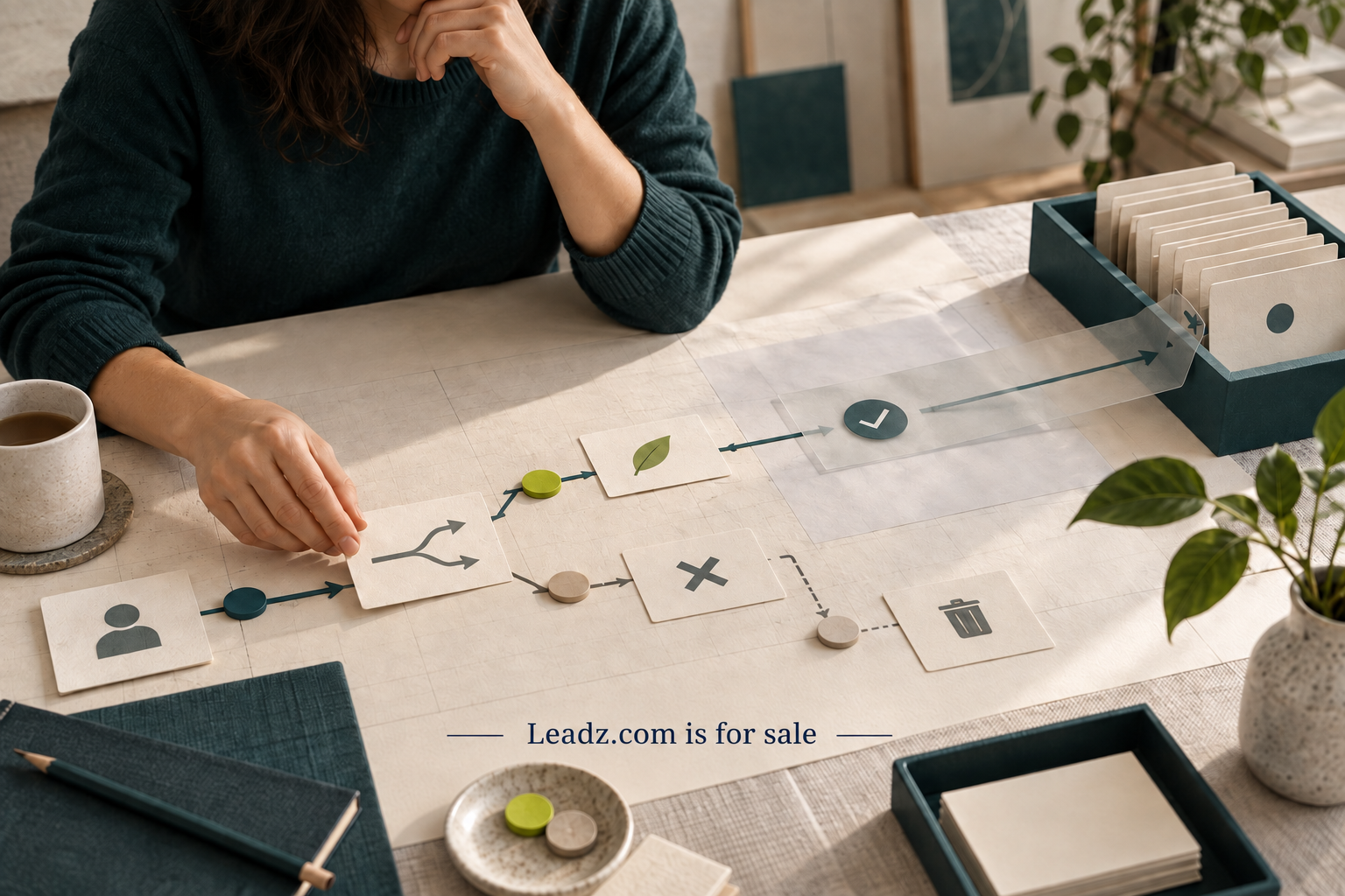 Leadz.com resource art showing a person reviewing deliberate consent and data-routing choices